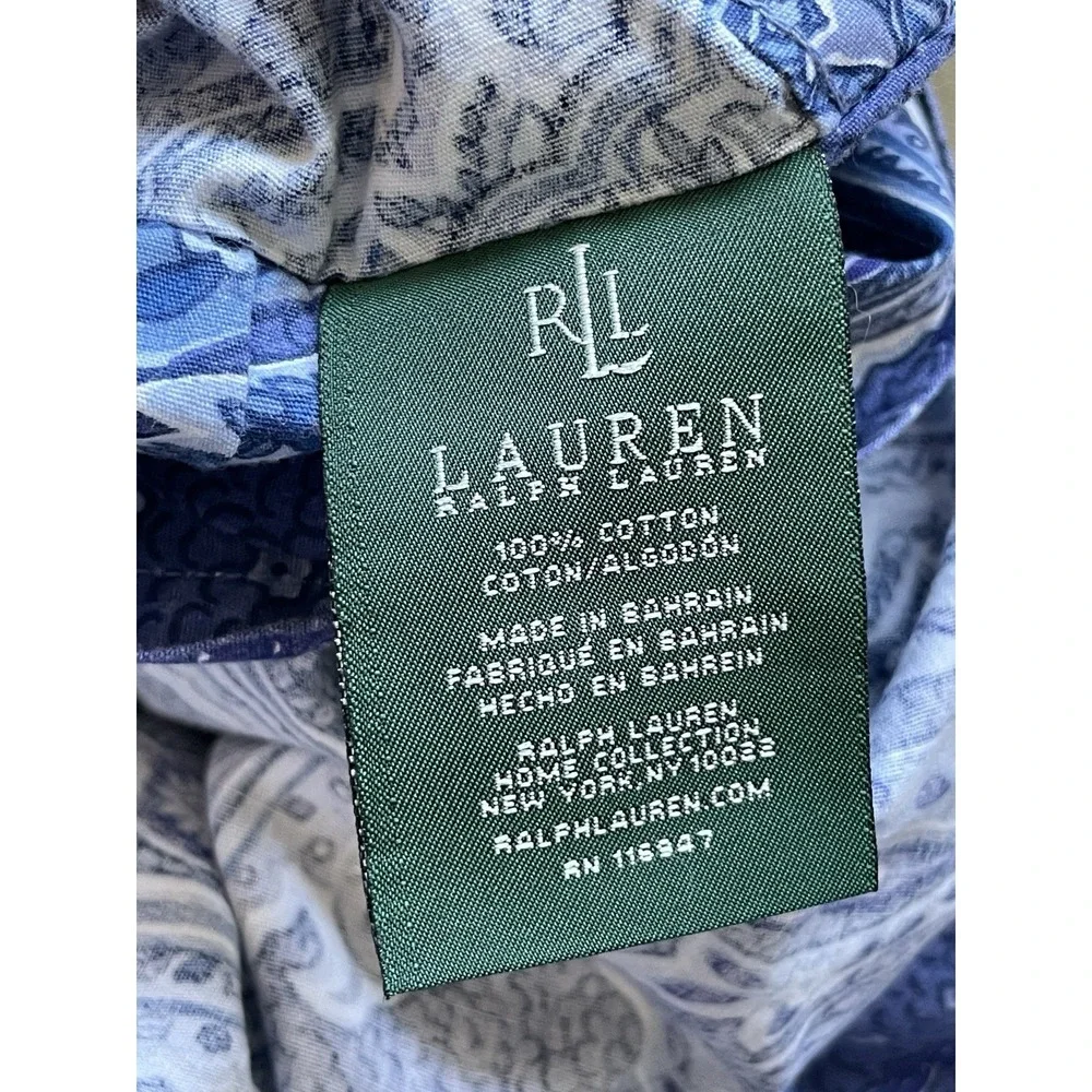 Lauren Ralph Lauren Putney Blue Paisley Comforter Full/Queen Pillow Sham Cotton